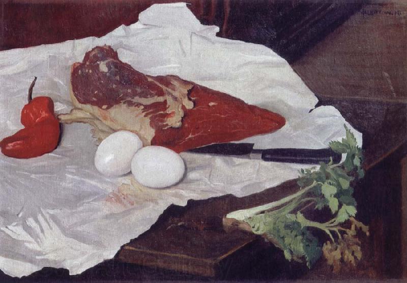 Felix Vallotton Still life with Meat and eggs